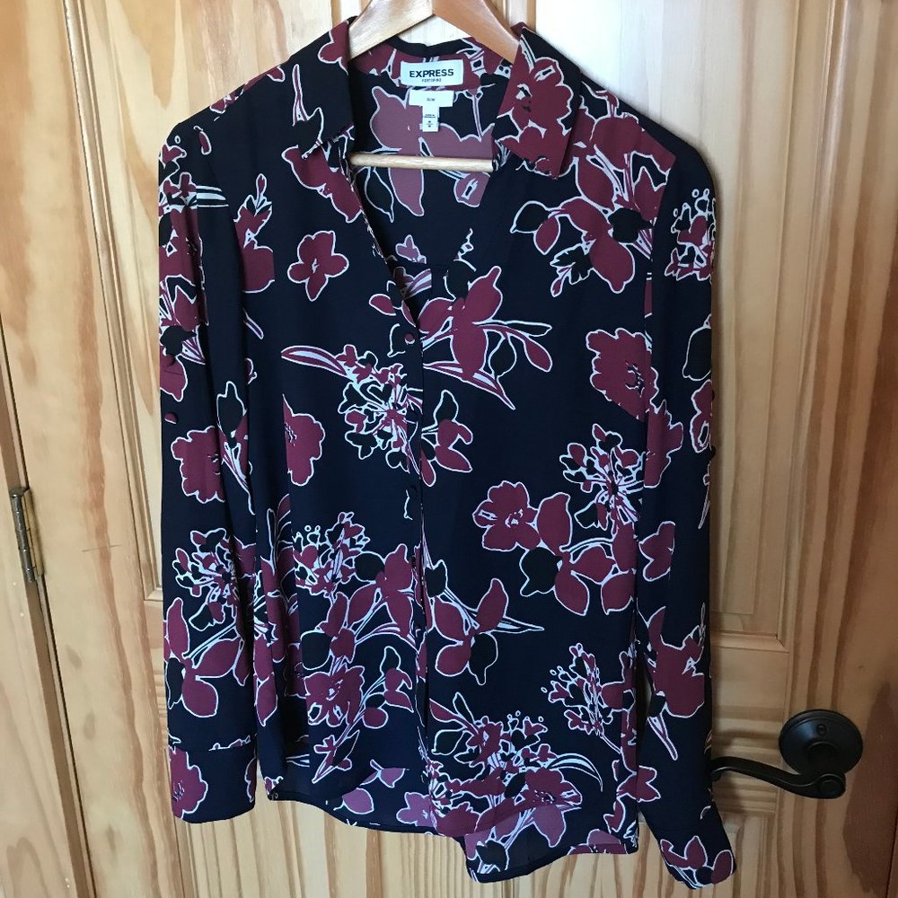 Express Floral Shirt Blouse- Slim Fit Portofino